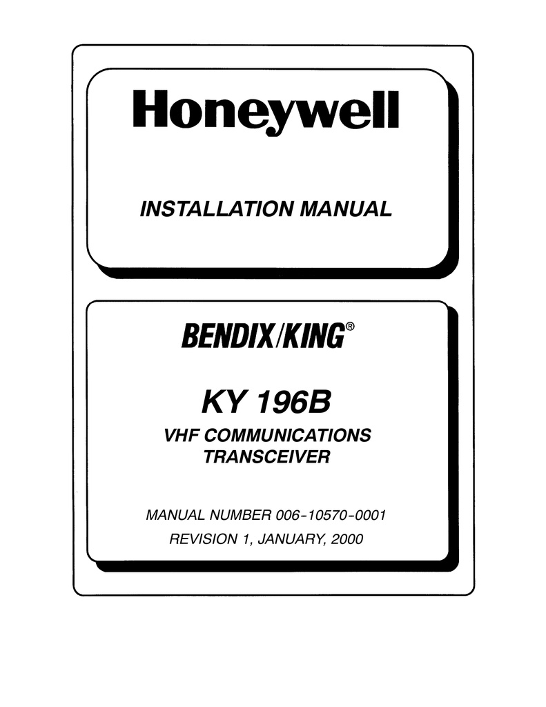 Bendix king radio manual